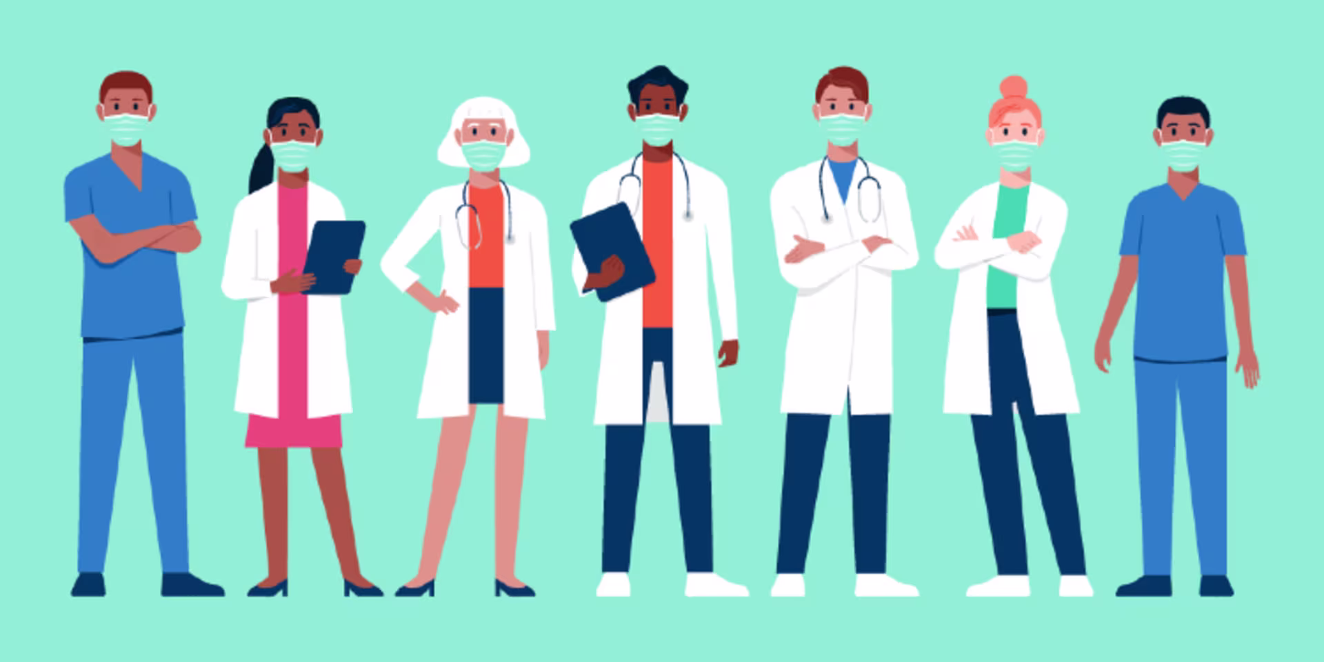 Group of diverse nurses