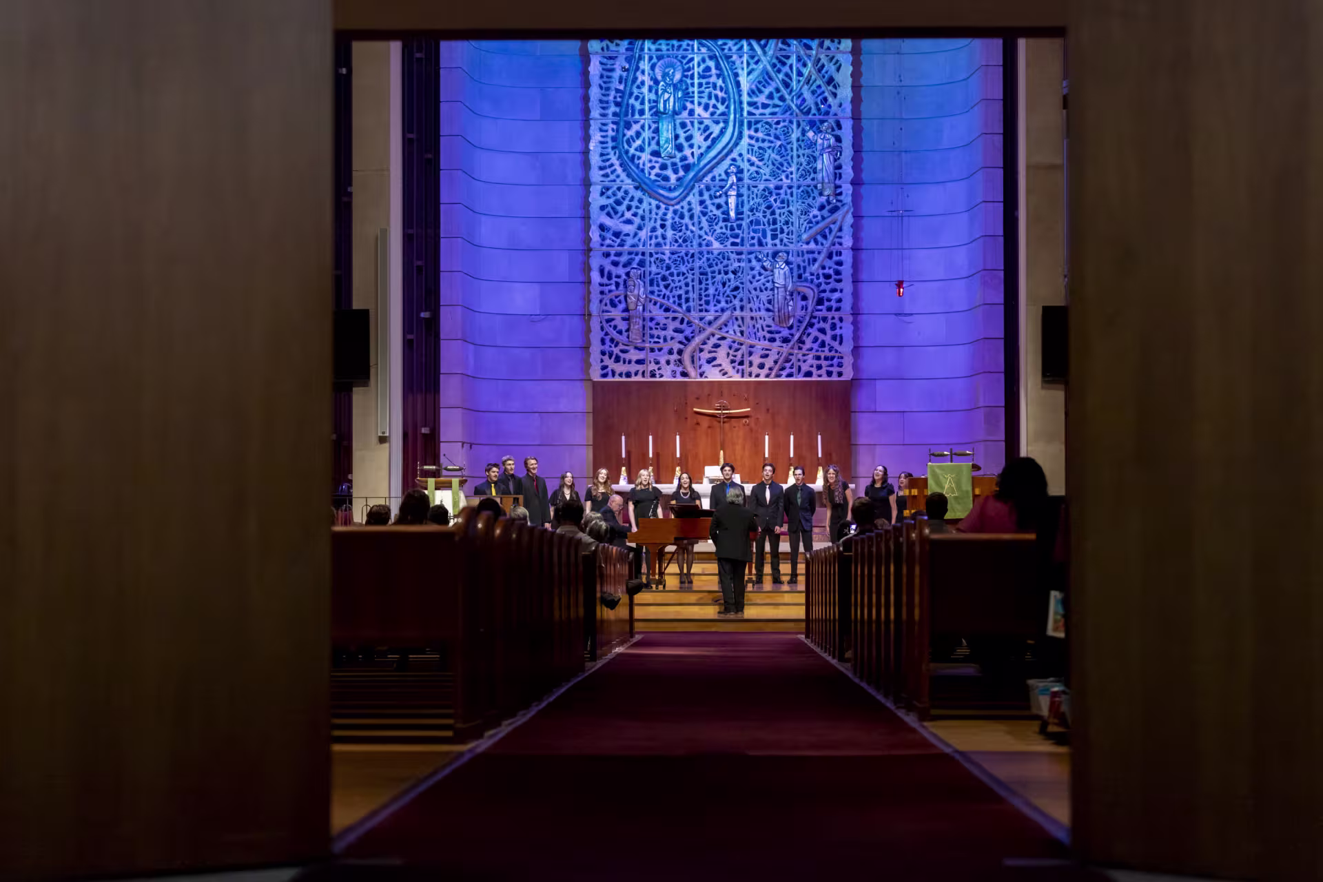 Choir performing in a church