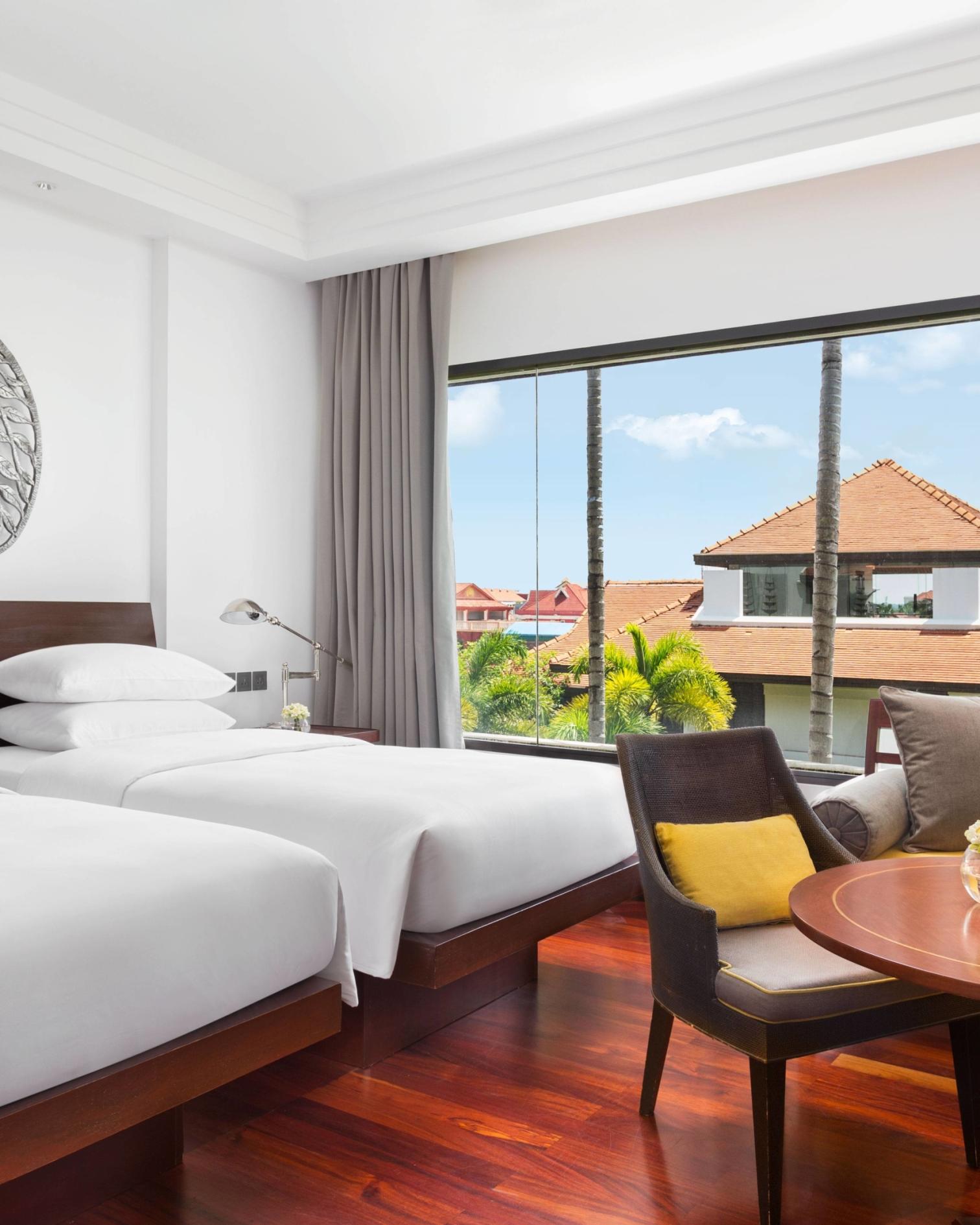 Two Twin Beds with Garden View