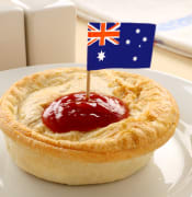 Australian flag on the classic Australian meat pie.