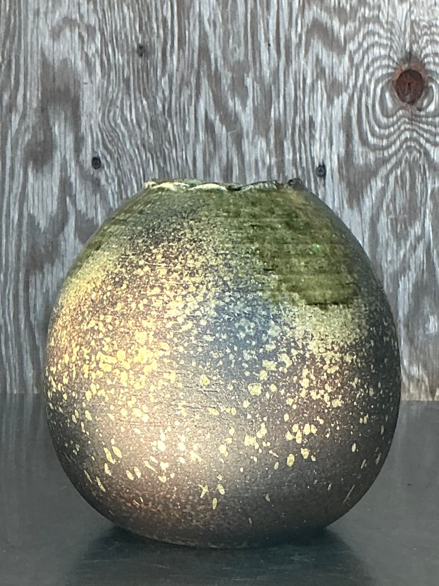 Vintage Boho Original Studio Pottery Vase - Top view