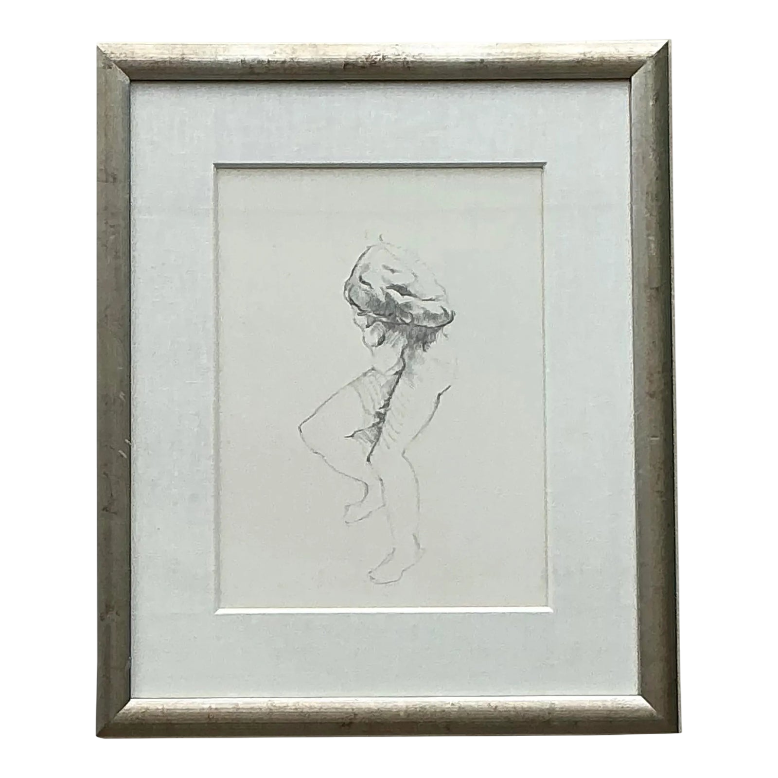 Vintage Boho Original Sketch of Man