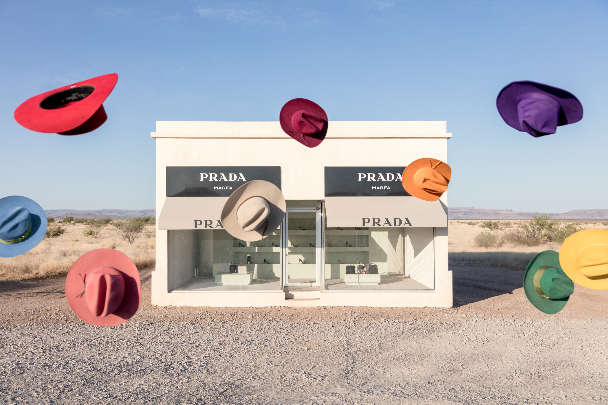 Rainbow Cowboy Hats I, Prada Marfa