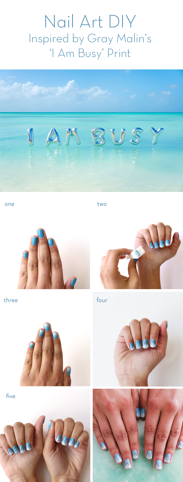 Gray Malin summer print-inspired manicure