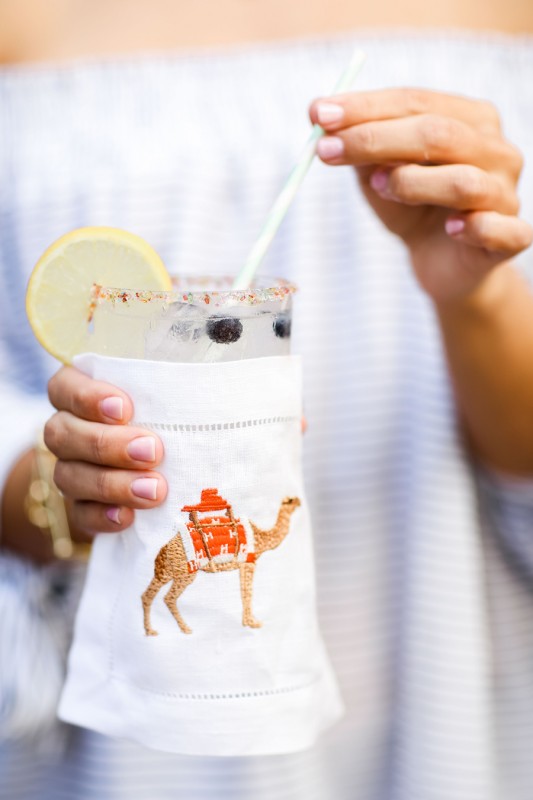 Get the recipe for this sprinkled & sparkling blueberry lemonade cocktail