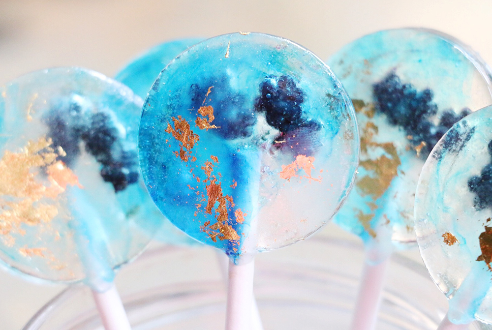 Bora Bora aerials inspired lollipops