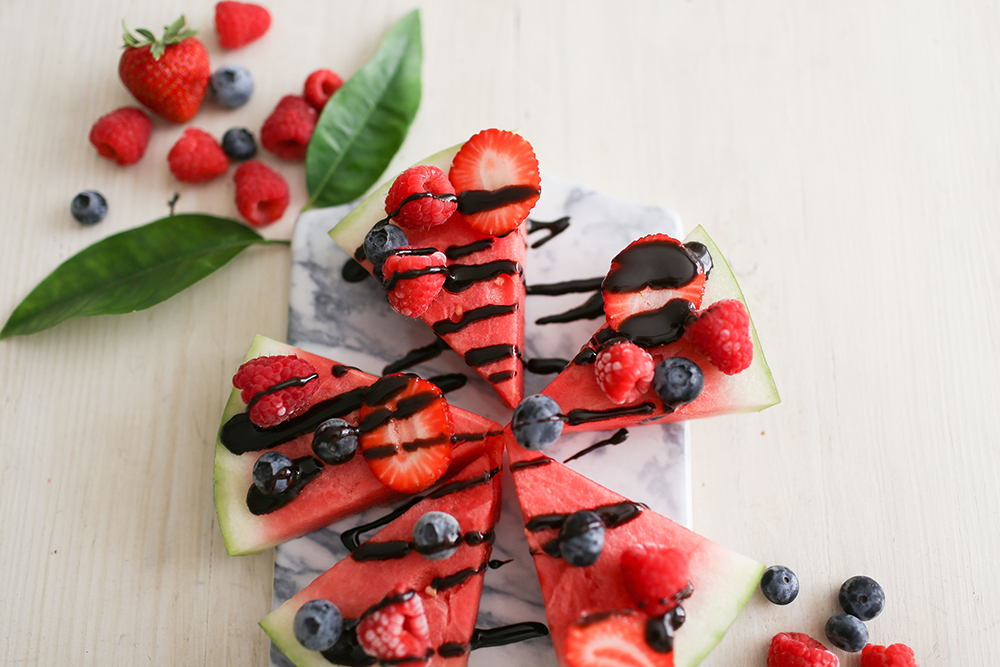 Watermelon Pizza: Chocolate Drizzle Berry