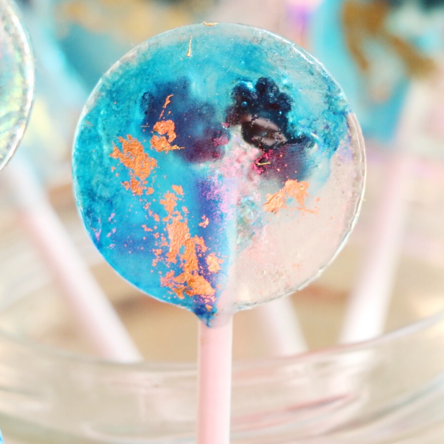 Bora Bora inspired stained glass lollipops