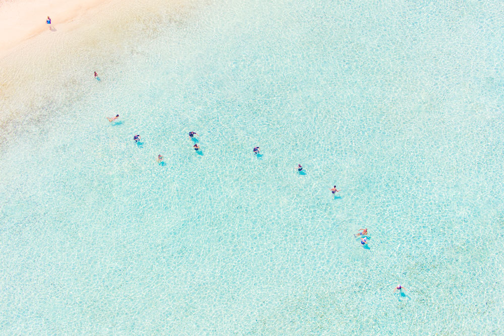 Matira Beach Swimmers, print by Gray Malin