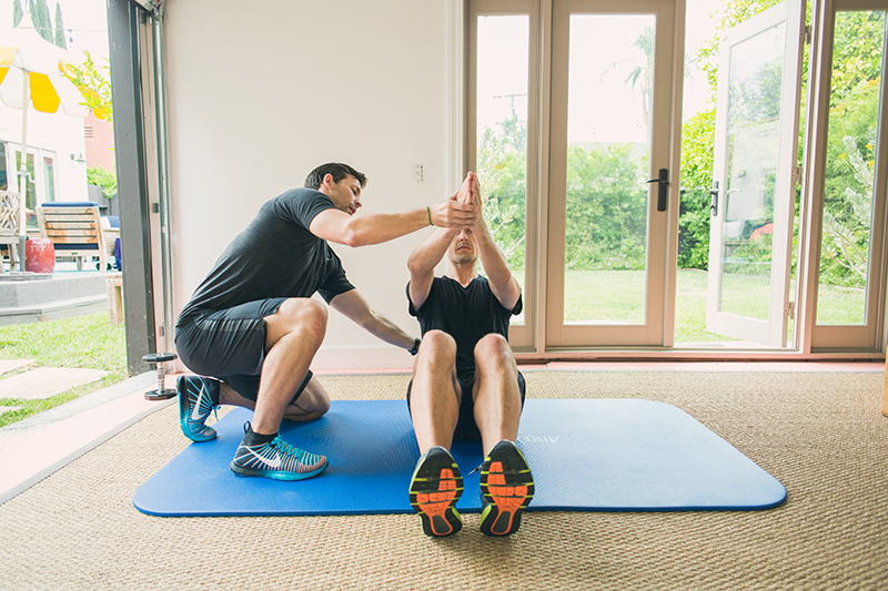 Straight arm oblique twists