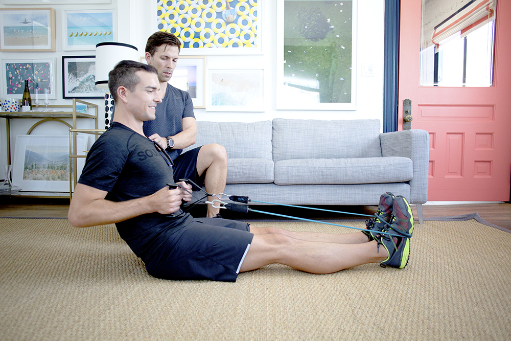 Hotel Room Workout: Seated Row w/ Resistance Band