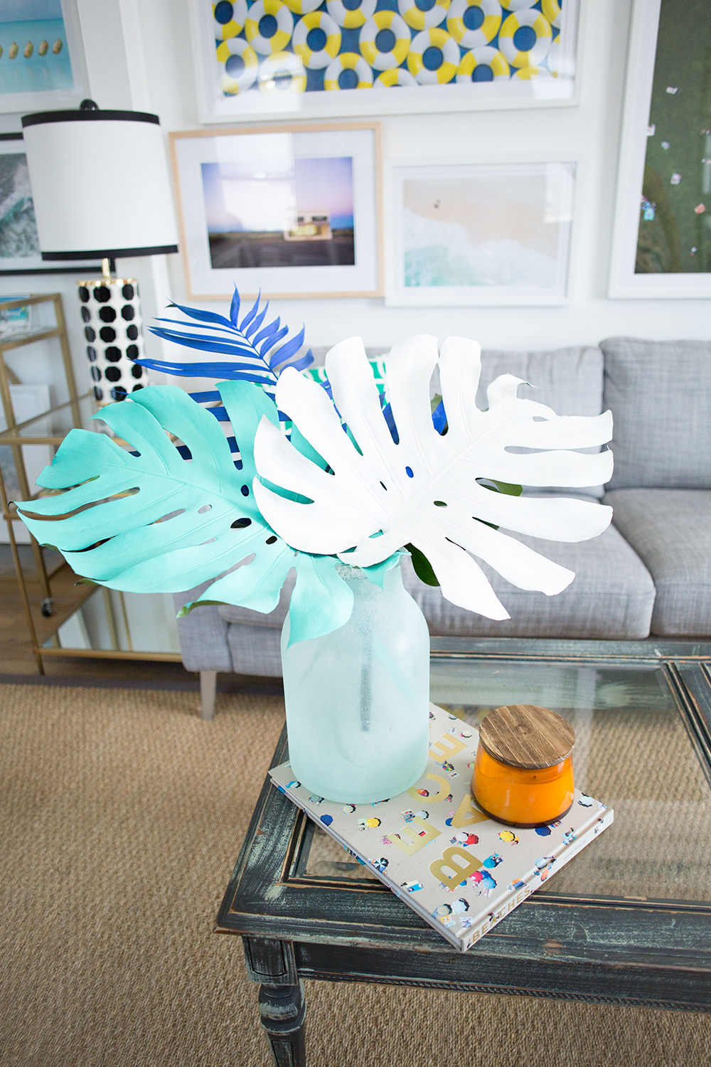 How to Decorate with Palm Leaves: Painted and Potted