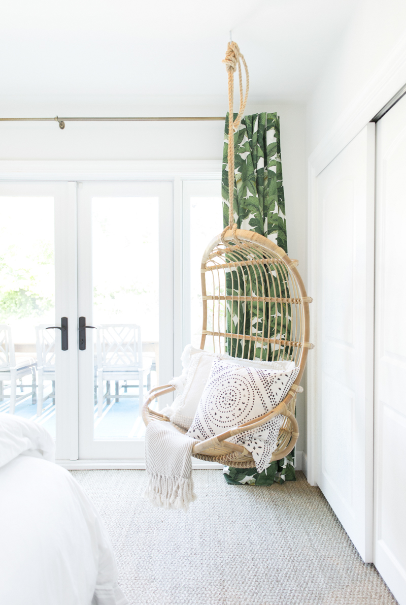 Gray Malin Bedroom Redesign - After with Serena & Lily Hanging Chair