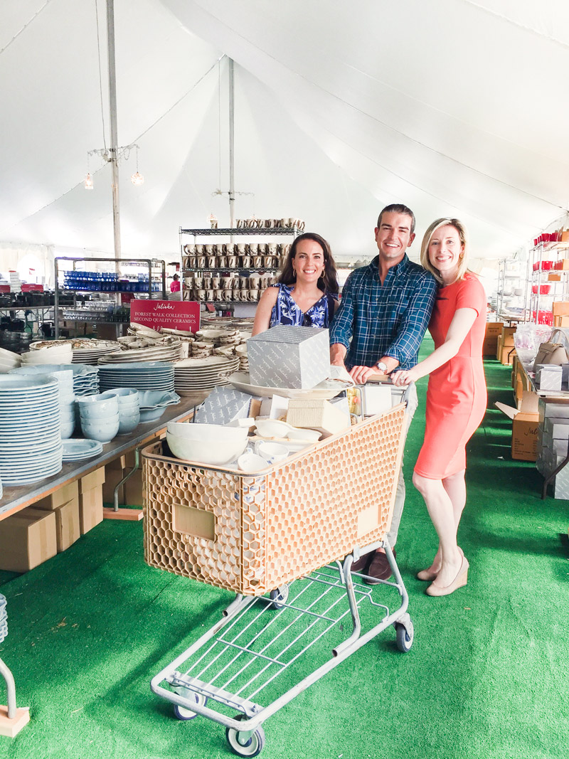 Gray's day at Juliska Flagship Store shopping their annual Tent Sale