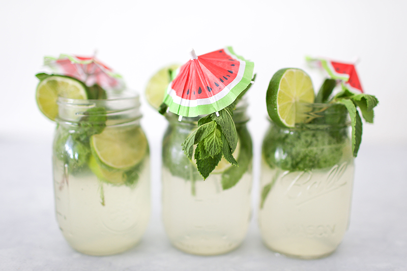 Get the recipe for these low-cal coconut mojitos