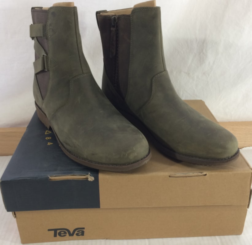 Teva Ellery Ankle WP Women s Casual Boots Dark Olive Size 7.5