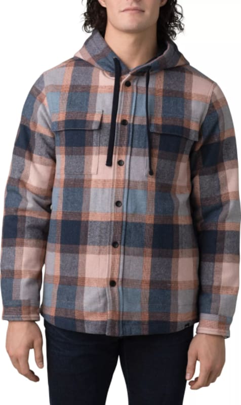 YoungLA Men's Long Sleeve Hooded Flannel Shirt