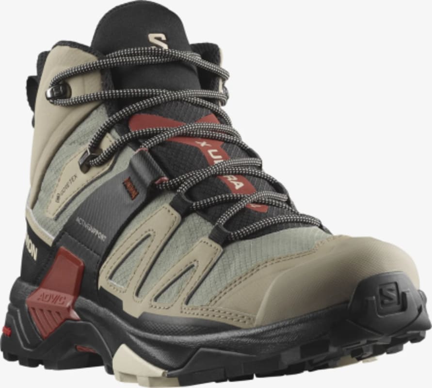 Salomon Men's x Ultra 4 Mid GORE-TEX Hiking Boots, Vintage Khaki