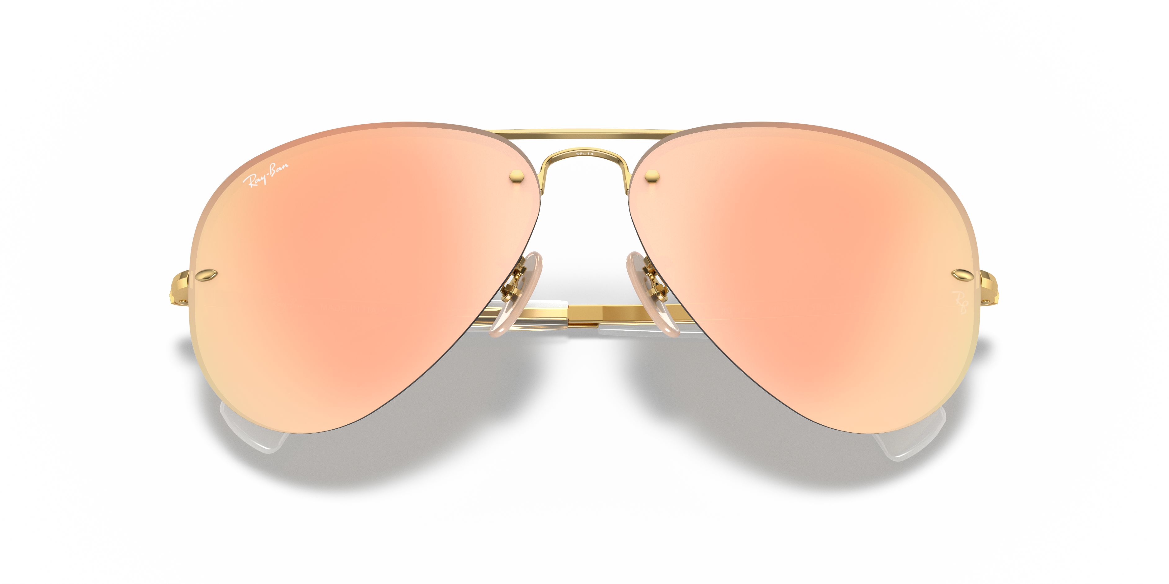 Ray-Ban RB3449 Sunglasses, Gold Frame, Copper Mirror Lens, 59mm