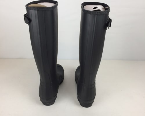 Hunter tall black matte rain boots deals