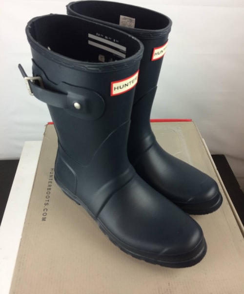 Matte black short rain boots best sale