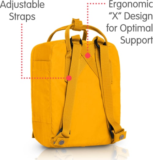 Fjallraven Fjallraven Kanken Mini Backpack Unisex Warm Yellow with Cloth Great Lakes Outpost