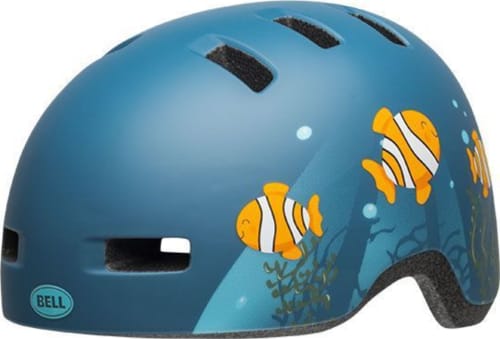 BELL7104365-bell-lil-ripper-child-bike-helmet-clown-fish-matte-gray-blue-front-left