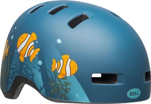 BELL7104365-bell-lil-ripper-child-bike-helmet-clown-fish-matte-gray-blue-front-right