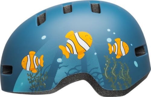 BELL7104365-bell-lil-ripper-child-bike-helmet-clown-fish-matte-gray-blue-left