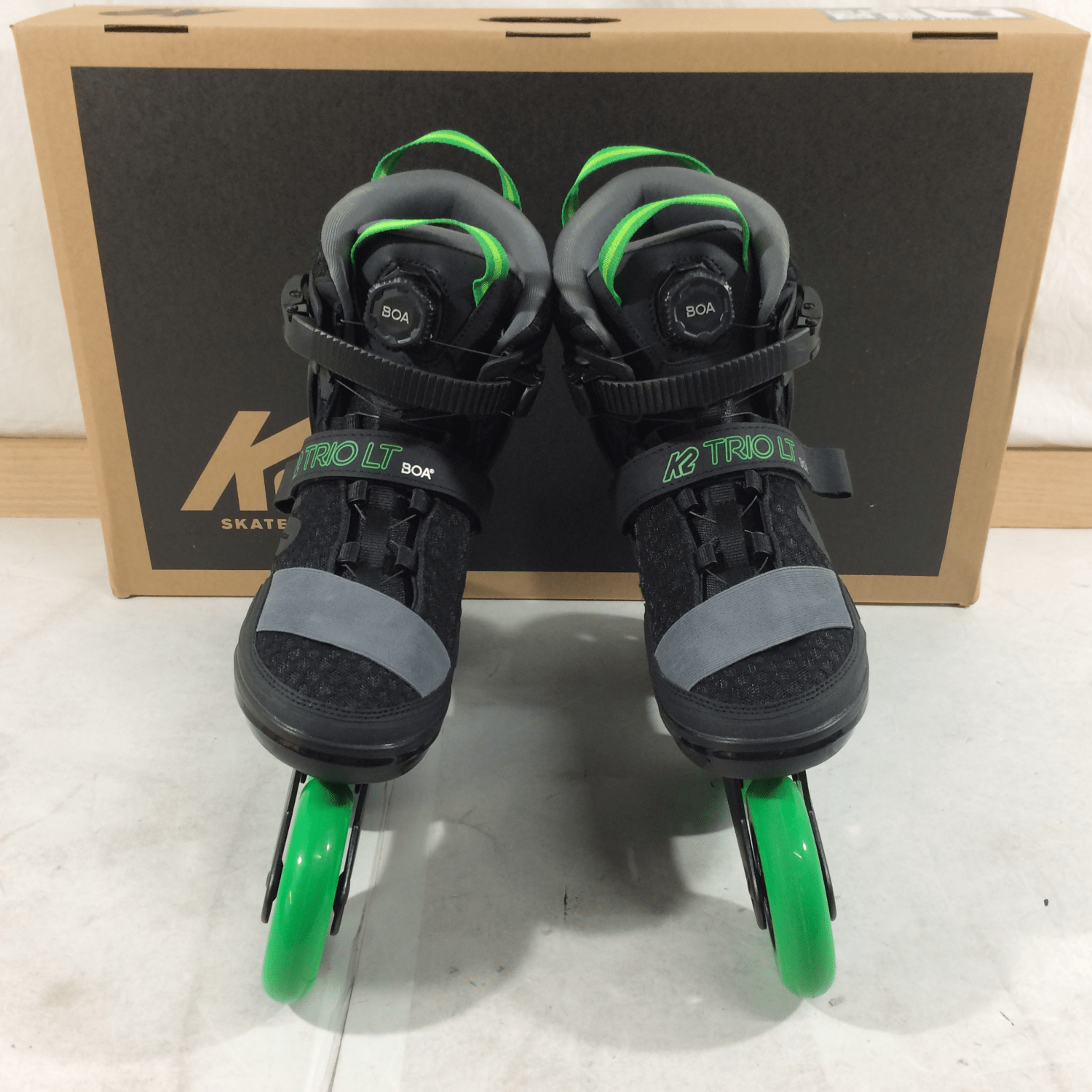 Excellent K2 Skate Trio LT 100 BOA Men's Inline Skates, Black/Green, M10