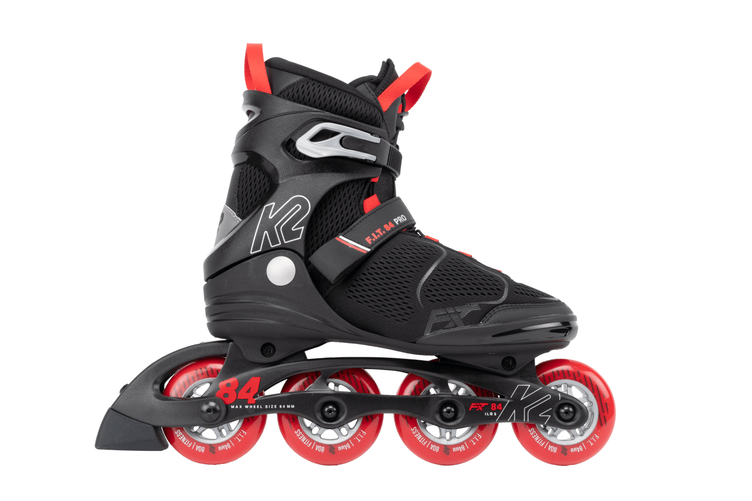 K2 Skate F.I.T. 84 Pro Men's Inline Skates, Black/Red, M9.5