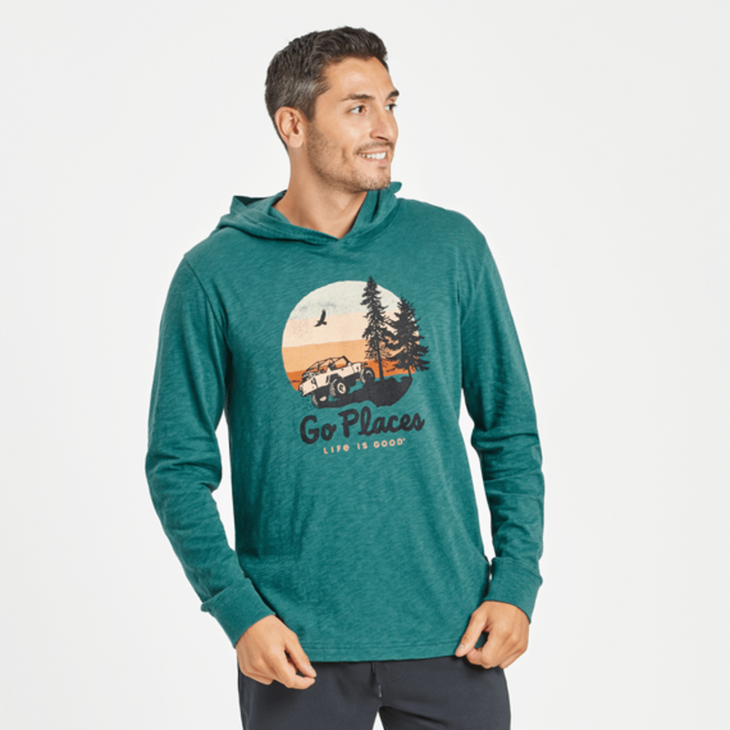 Life is good hoodie mens top