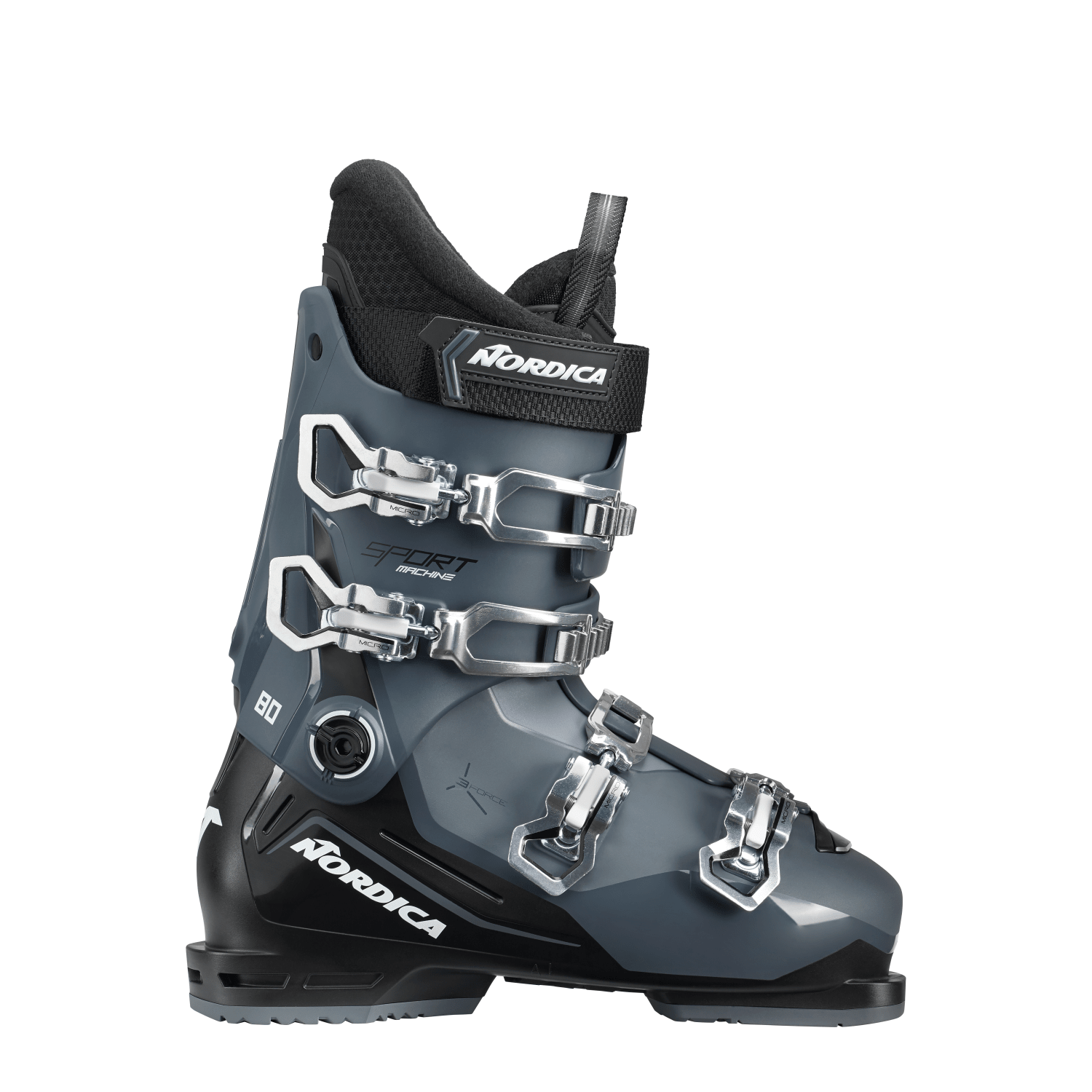 Nordica Sportmachine 3 80 Men's Ski Boots, Anthracite/Black/White, M25.5  MY24