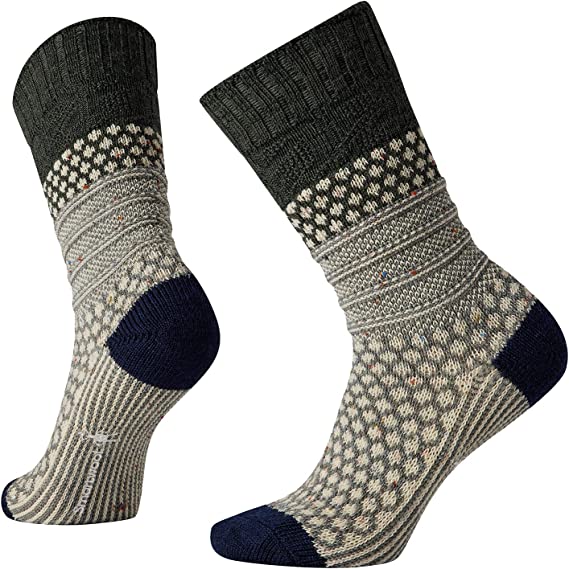 Smartwool Everyday Popcorn Cable Women's Crew Socks, Dark Sage, Small