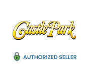 This image displays the logo for "Castle Park," prominently featured in the center against a plain white background. The "Castle Park" text is styled in an elegant, bold serif font with a gradient of yellow and golden hues, giving it a regal and playful look that suggests fun and excitement. Below the main text, the words "AUTHORIZED SELLER" are presented in capital letters, conveying official status. To the left of this descriptor, there is a small green padlock icon, further affirming the secure and trustworthy nature of this seller. Together, this design effectively communicates that the viewer is looking at a trusted outlet for purchasing Castle Park tickets.

Experience magical adventures and unbeatable savings when you get your Castle Park tickets here, assuring you pay the lowest prices on your next fun-filled outing!