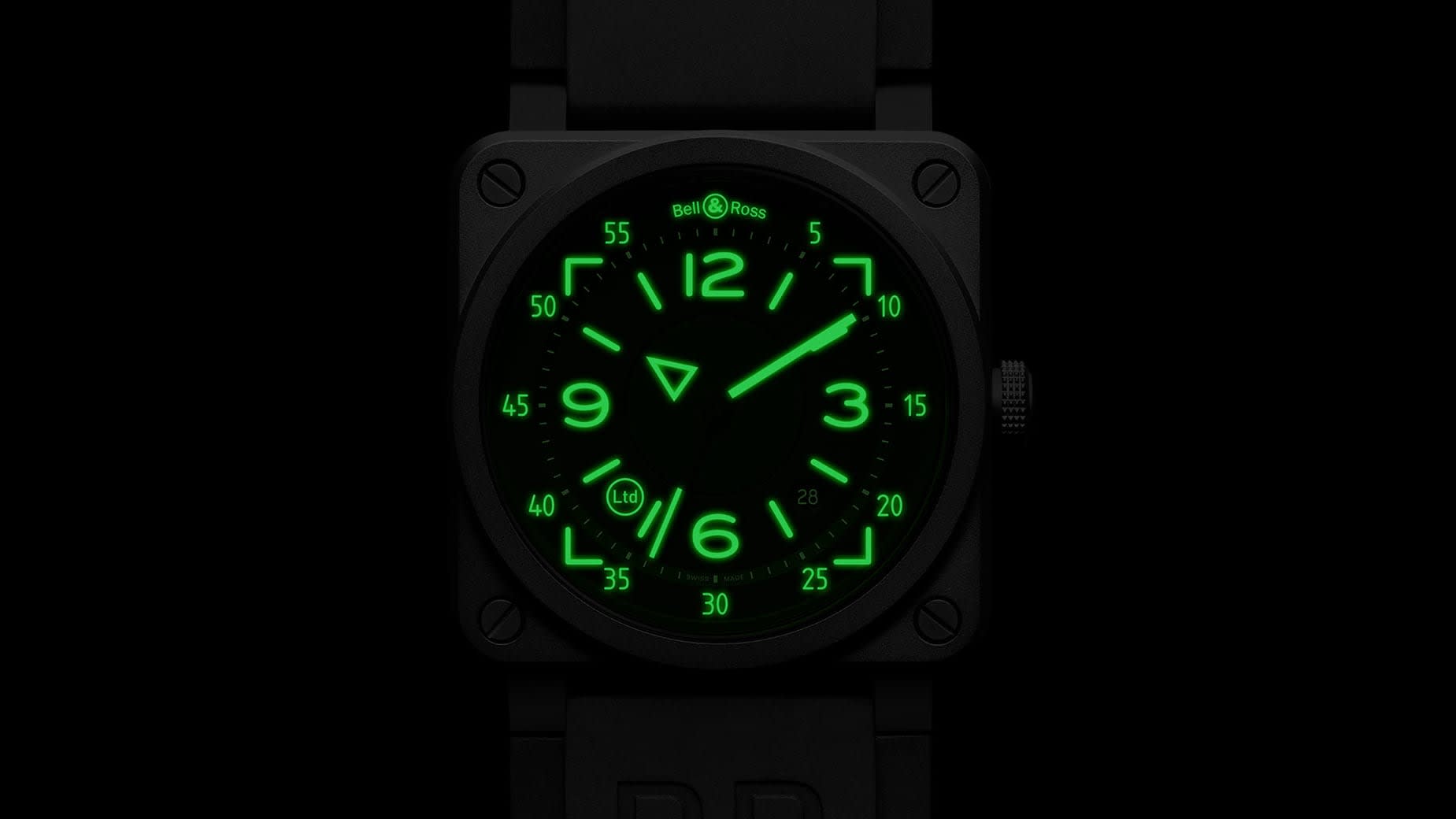 Bell & Ross Watch Glows In the Dark In Green.
