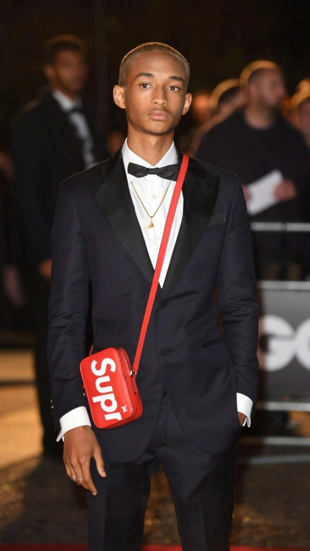 Jaden Smith wears Supreme belt bag on red carpet premiere