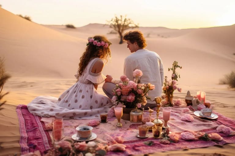 "Desert sunsets & your hand in mine," "Lost in the dunes, found with you," "Sands of time, forever ours," or "Our love, endless as the horizon," — 1 Days United Arab Emirates Tour Package by Green Apple Travel