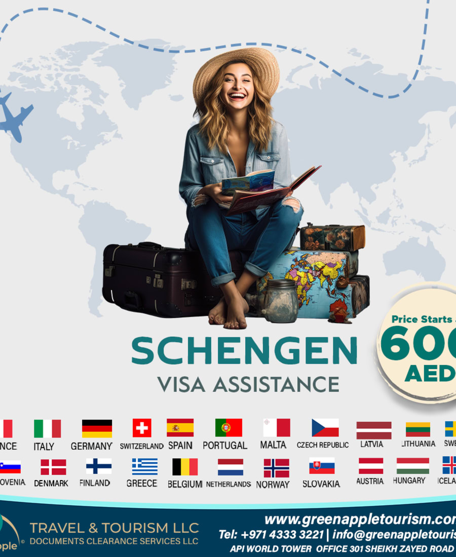 احصل على تأشيرة شنغن بسهولة مع جرين أبل للسياحة — Green Apple Travel & Tourism, Dubai