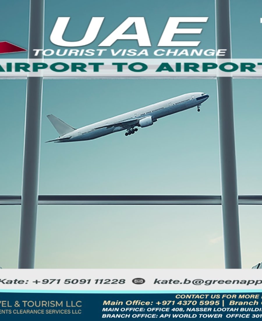 UAE Tourist Visa Change: Airport to Airport Service — Green Apple Travel & Tourism, Dubai
