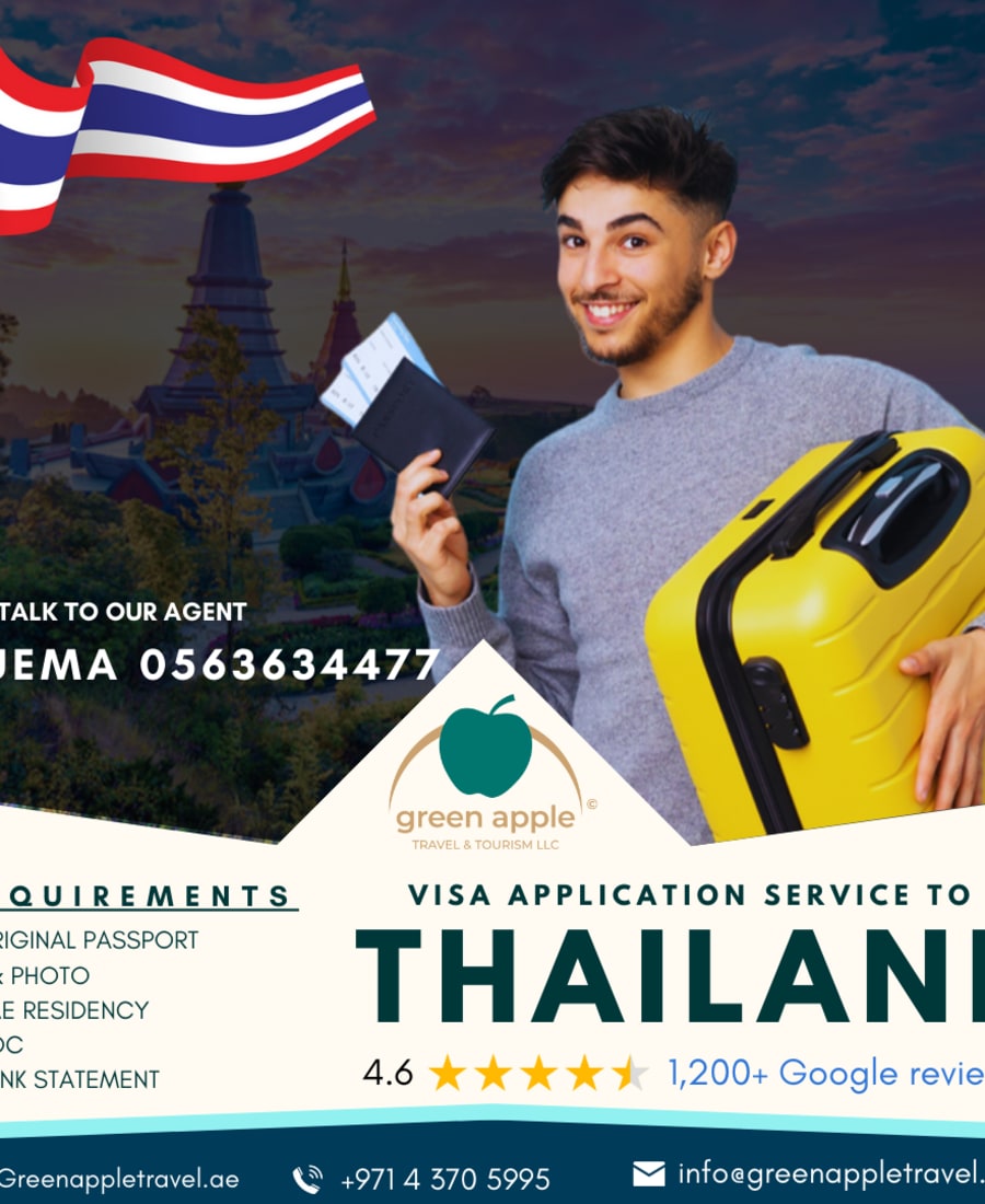 دليلك للتقديم على خدمات تأشيرات تايلاند في دبي، الإمارات العربية المتحدة مع Green Apple Travel and Tourism — Green Apple Travel & Tourism, Dubai