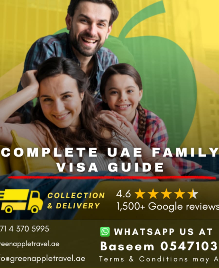 UAE Family Visa 2026 — Sponsor Parents, Spouse, Children & Siblings — Green Apple Travel & Tourism, Dubai
