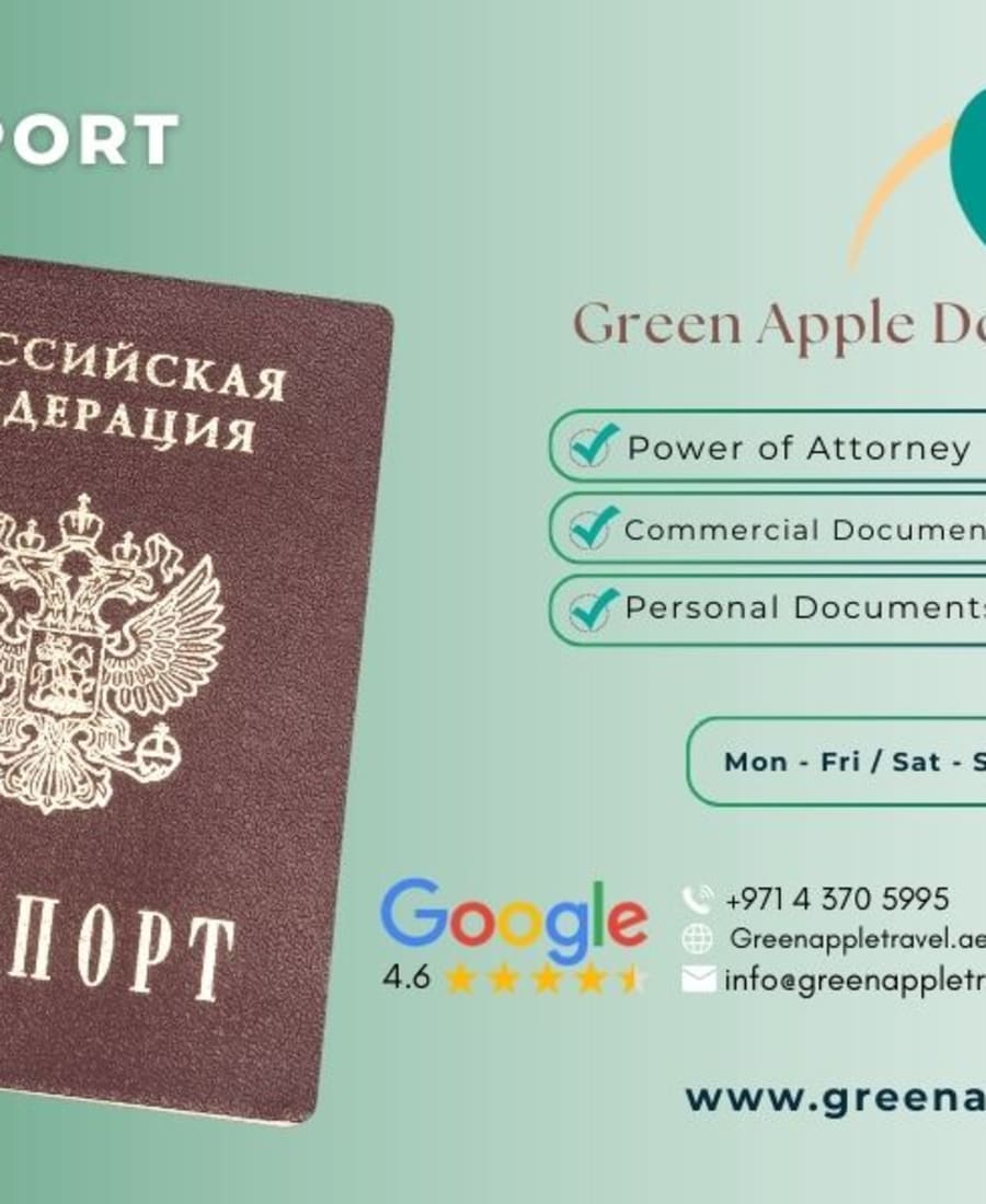 Russian Passport Services in UAE — Renewal & Documents — Green Apple Travel & Tourism, Dubai