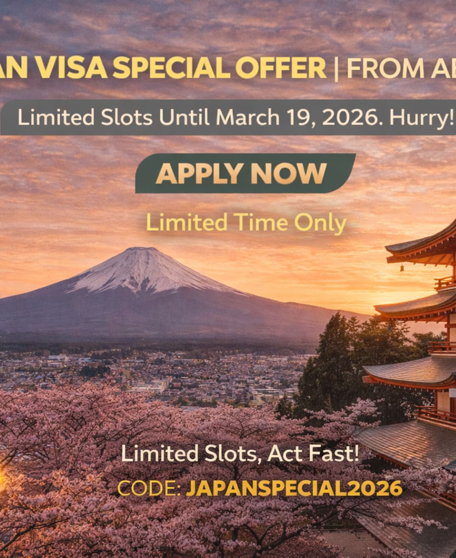 Say Goodbye to Long Japan Visa Processing Times: Hassle-Free Applications for UAE Couples | Only AED 650 — Green Apple Travel & Tourism, Dubai