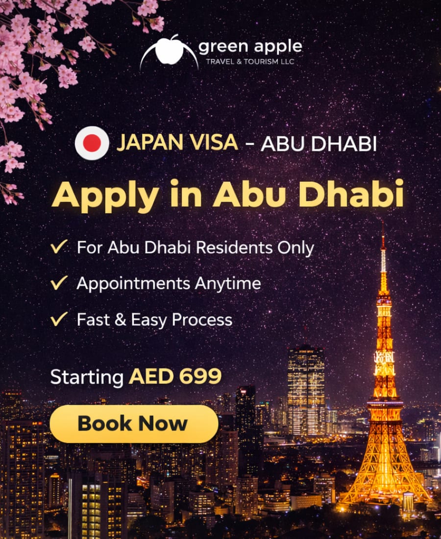 Japan Visa for Abu Dhabi Residents: Fast Processing to Avoid Rejection | Starting at AED 699 — Green Apple Travel & Tourism, Dubai