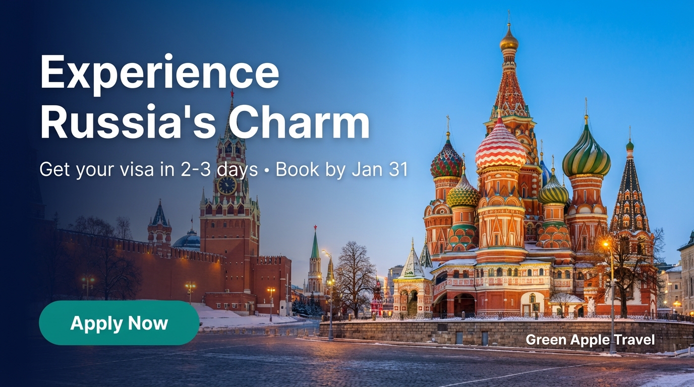 هل لديك مخاوف بشأن رفض التأشيرة؟ احصل على تأشيرة روسيا الإلكترونية لمقيمي الإمارات في غضون 2-4 أيام فقط | الآن فقط 499 درهم!