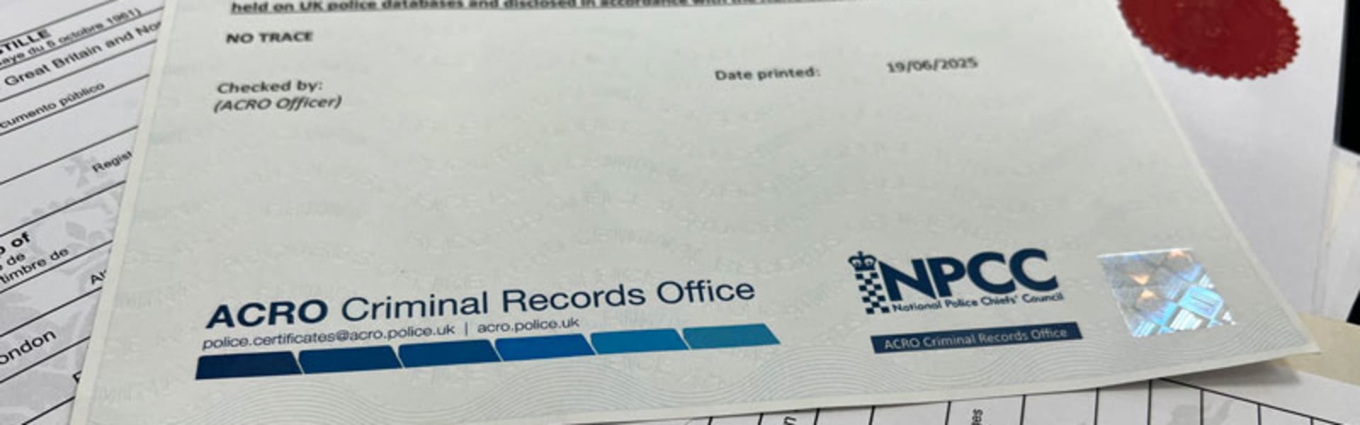 ACRO Police Certificate Apostille