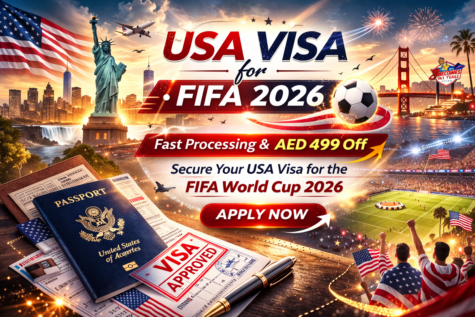 USA Visa for FIFA 2026 | Fast Processing & AED 499 Off