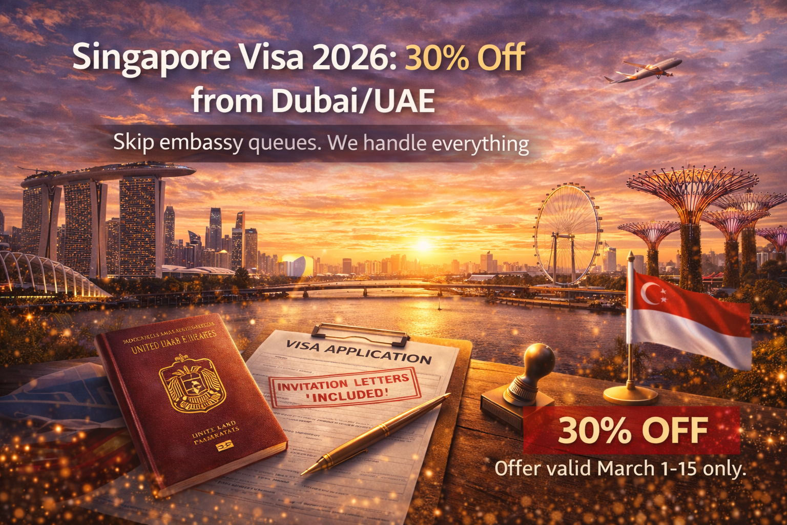 Singapore Visa 2026: 30% Off from Dubai/UAE