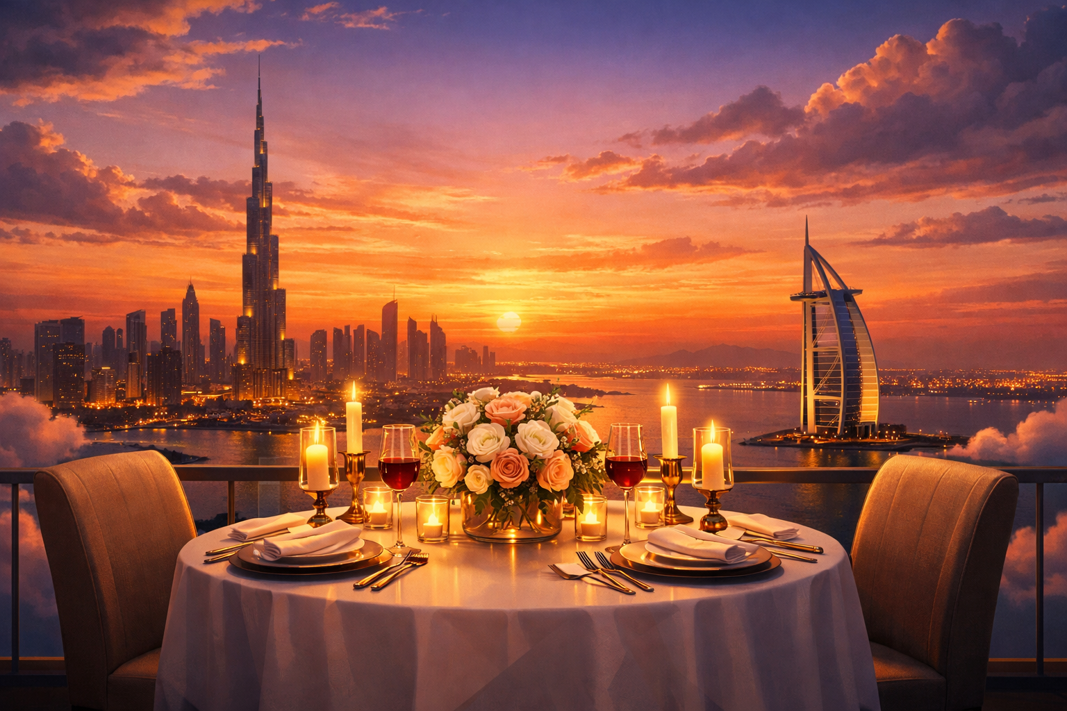 Romantic Sunset Dinners: The Perfect Proposal Setting at Dinner In The Sky Dubai